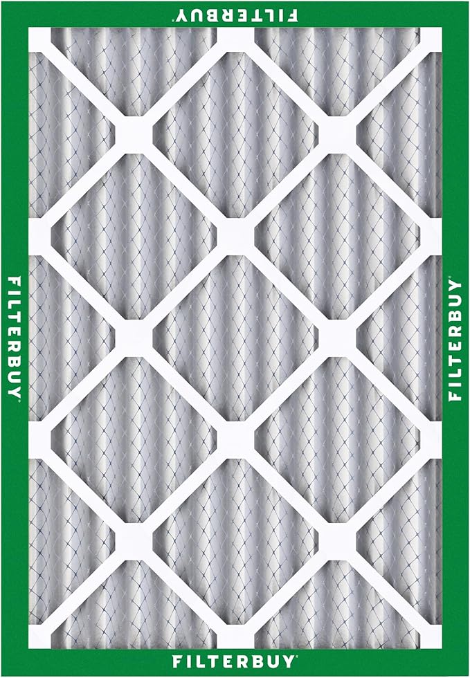 Filterbuy 16x20x2 Air Filter MERV 8 Essential Dust & Allergy Defense (1-Pack), Electrostatic Pleated HVAC AC Furnace Filters Replacement, Made in USA (Actual Size: 15.50 x 19.50 x 1.75)