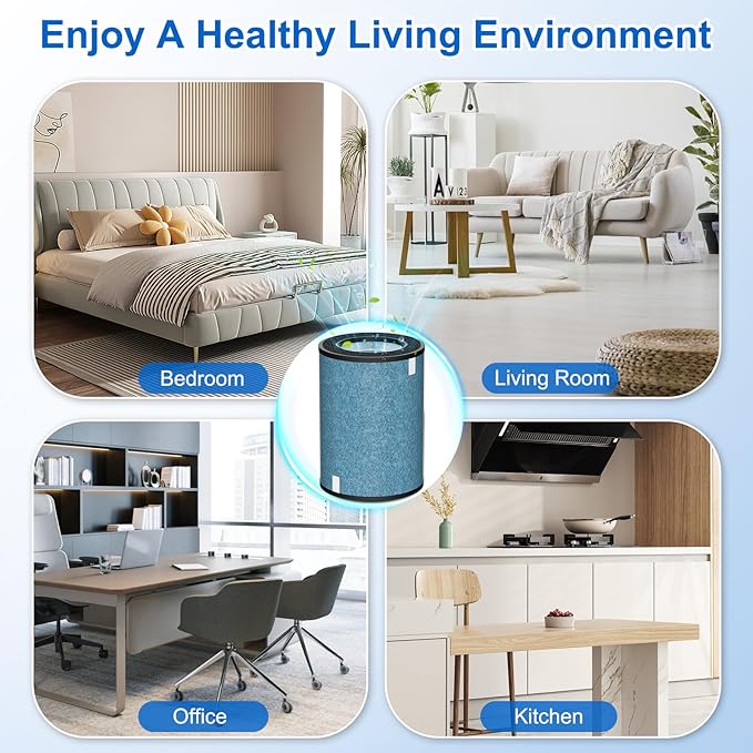 2 Pack HP302 HP301 Replacement Filter Compatible with Shark HP301 HP302 Air Purifier MAX, HP200 Series Air Puri-fier MAX, 3-in-1 Filter Cleans up to 99.97% Particles, Part# HE2FKBAS, HE2FKBASMB