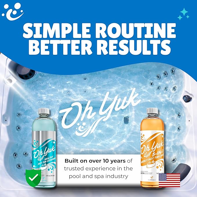 Oh Yuk Hot Tub Cleaner (2 Pack) – Hot Tub Jet Cleaner for Pipes & Jets | Spa Jet Cleaner for Plumbing lins | Deep Clean Spa Pipe Flush Cleaner for Indoor & Outdoor Spas, Swim Spas & Inflatable Tubs