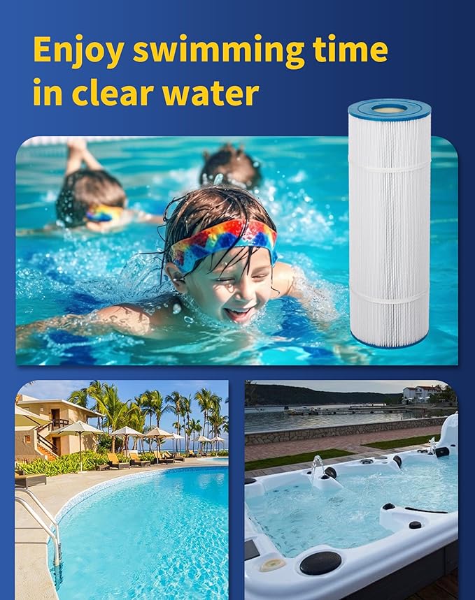ZOTEE PCC80-PAK4 Replacement Pool Filter Cartridge for PCC80, C-7470,PLFPCC80, Darlly 70804,Clean and Clear Plus 320, Filbur FC-1976, 20"x7" Pool Filter, 4 Pack