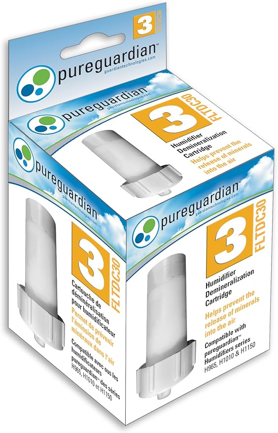 PureGuardian Humidifier Demineralization Filter, Number 3 Cartridge, Prevents Release of Minerals, Lasts 500 Hours, White, FLTDC30