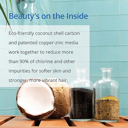 Aquasana Shower Filter for Hair & Skin | Reduces 90% of Chlorine | Shower Head with 3 Settings | Dermatologist-Recommended | WaterSense Certified | AQ-4100-E