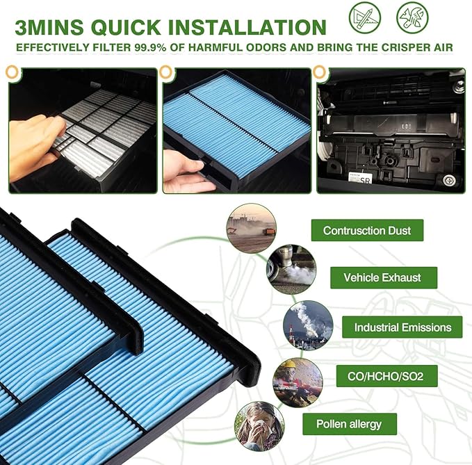 4-Pack 72880-FL000 HEPA Cabin Air Filter Fits for Subaru Forester 2.5L 2024 2023 2022 2021 2020 2019 Cabin Filter Replacement Car Accessories