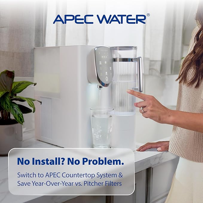 APEC Water ROES-PH75X 6-Stage Alkaline Under Sink Reverse Osmosis Water Filter System, NSF Cetified 372 & 58, 75 GPD, with Extra High Capacity Pre-Filter Set Stage 1-3