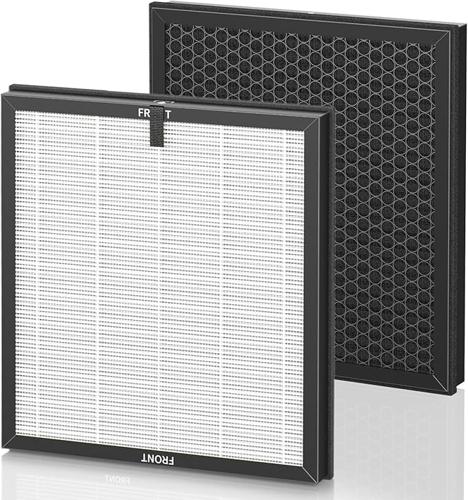 AP303 AP304 Replacement Filters, Compatible with DAYETTE AP303/ AP304/ AP305/ AP308/ AP405 Air Purifier, and for FRESHDEW AP303/ 304 Purifier, HEPA Filter with 3 Stage Filtration, 2 Pack (White)
