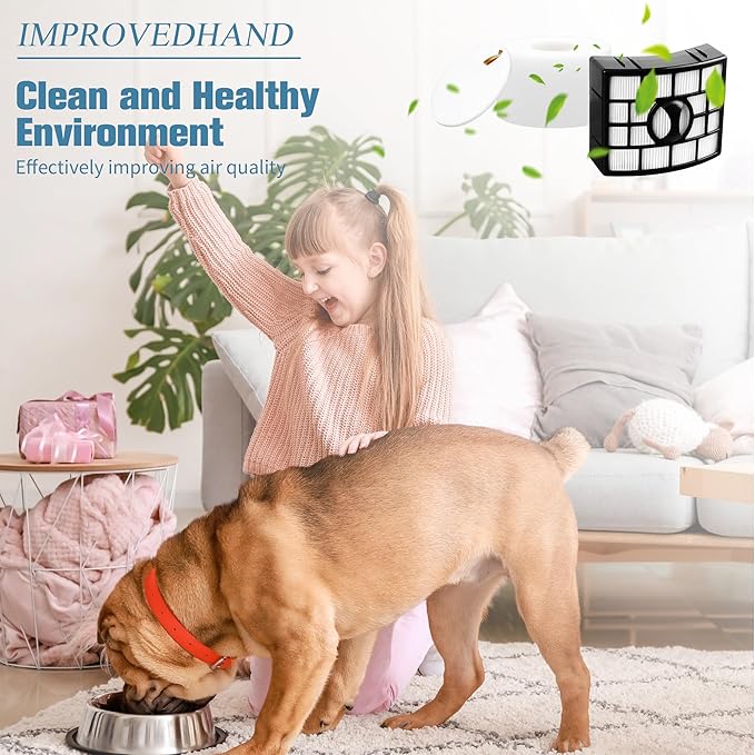 Improvedhand UV700 Filter Replacement Compatible with Shar-k Duo Clean Lift-away Upright Vacuum NV770,NV771,NV600,NV601,NV611,ZU701 Replaces # XFF600,XHF600,2 High Efficiency 2 Foam & Felt Filters