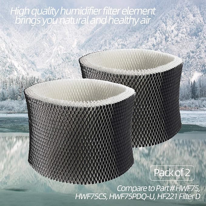 ANTOBLE Humidifier Filters Replacements for Holmes HWF72 HWF75 HWF75CS HWF75PDQ-U; Sunbeam SCM3501 SCM3502 SCM3656 SCM3657 SCM3609P Humidifier - 2 Pack