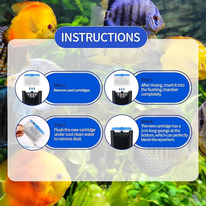 10 Pack Small Replacement Filters Cartridges withQuietFlow,Replacement Filter Cartridges with QuietFlow with More Activated Carbon,for Minibow Aquarium Filters Size 1/2.5/5 Gallon