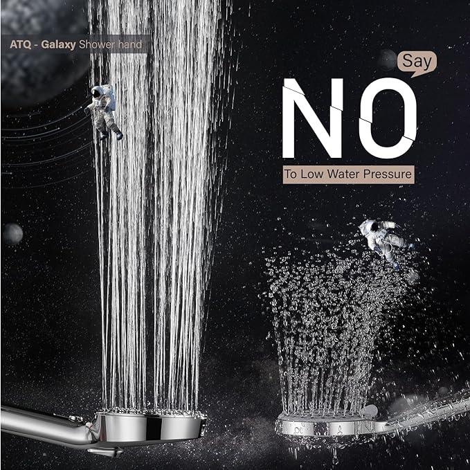 Filtered Shower Head 7 Spray Mode High Pressure Shower Head with Handheld Water Softener Filters Beads,79" Long Hose,Built-in Power Wash Mode (7 Modes, Chrome)