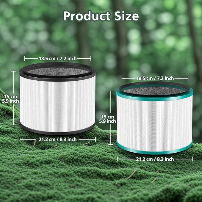 2 Pack HP01 HP02 Filter Compatible with Dyson Desk Purifier, Dyson Pure Cool Link Desk DP01 DP02, Dyson Pure Hot + Cool Link HP01 HP02, Part # 968125-03, Standard Filter and Pet Care Filter Set