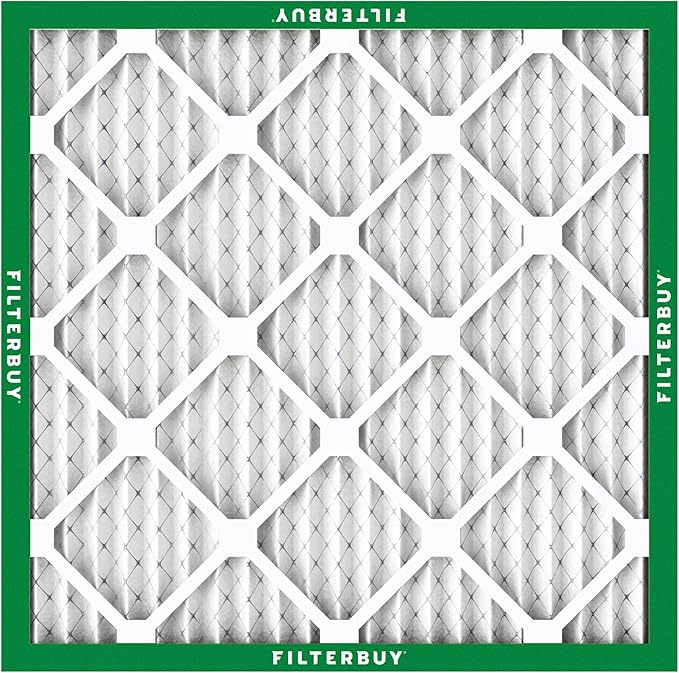 Filterbuy 12x12x1 Air Filter MERV 8 Essential Dust & Allergy Defense (6-Pack), Electrostatic Pleated HVAC AC Furnace Filters Replacement, Made in USA (Actual Size: 11.75 x 11.75 x 0.75)