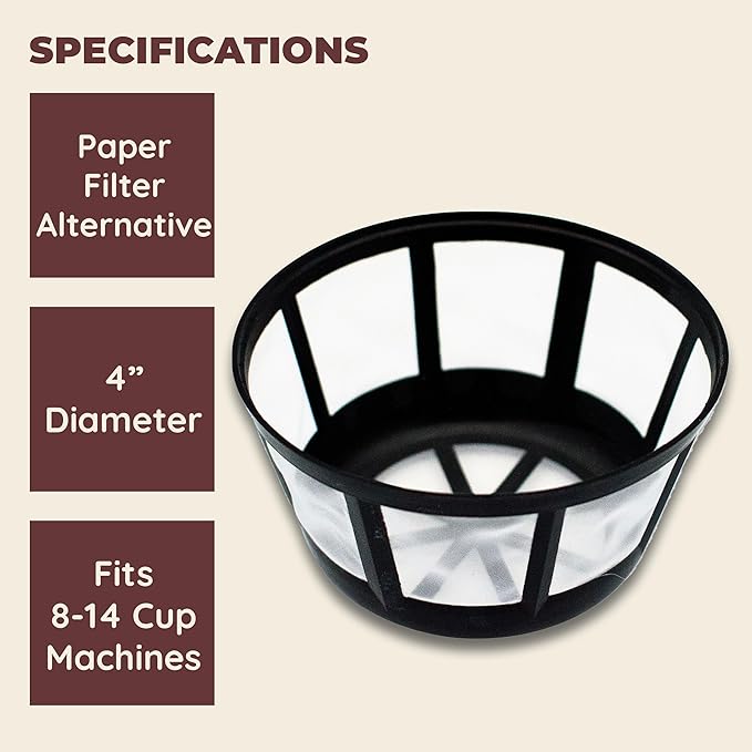 Fill 'n Brew Reusable Coffee Filter Basket for Most Coffe Makers, Such As Mr. Coffee Coffe Maker, Black & Decker Coffe Maker, Regal Coffee Maker & Procter Silex Coffee Maker