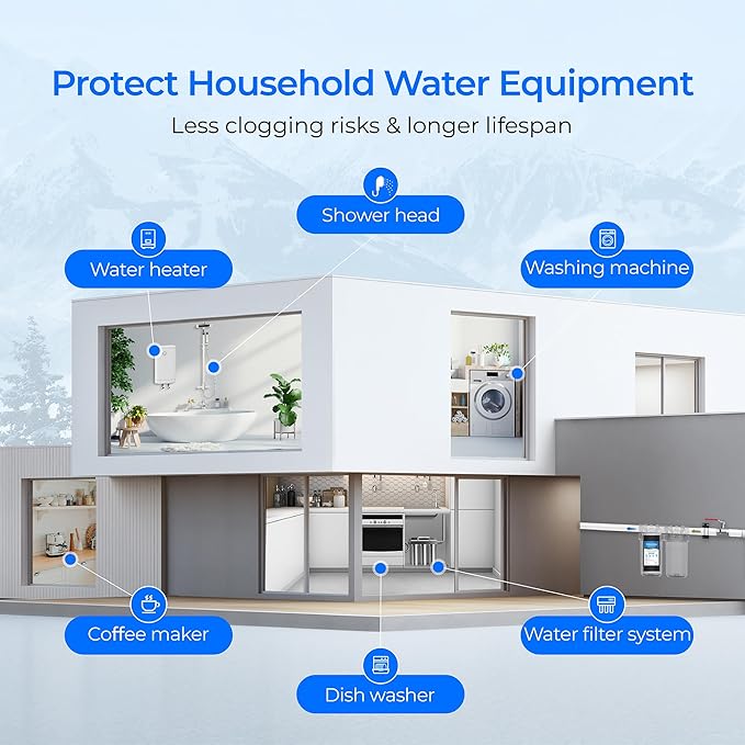 Waterdrop Whole House CTO Carbon Sediment Water Filter Cartridge Replacement for GEยฎ FXHTC, GXWH40L, W10-PR, Culliganยฎ RFC-BBSA,10"X4.5", 5 Micron, 3Pack