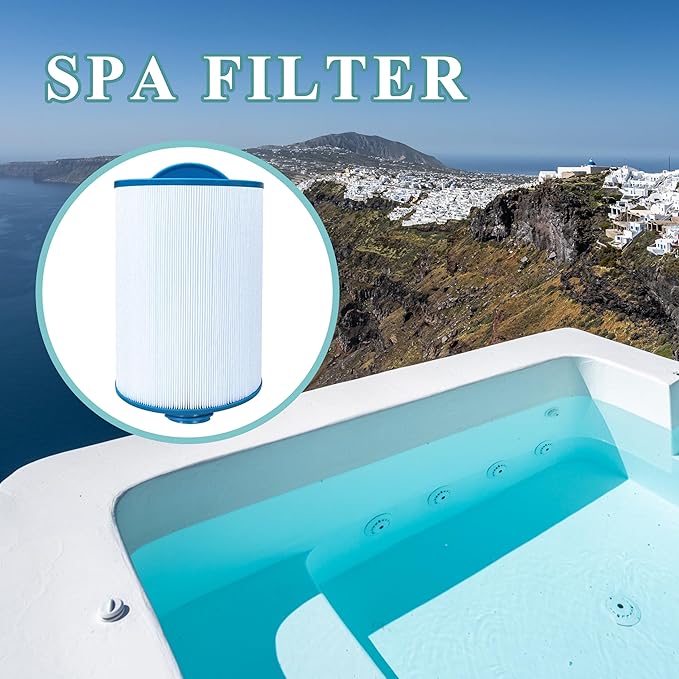 Spa Filter Compatible with 6CH-940, FC-0359, PWW50P3 (1 1/2" Coarse Thread), 817-0050, 25252, 03FIL1400, SAE Thread, 45 sq.ft., 2 Pack