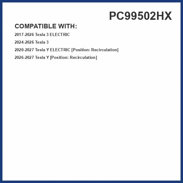 PureFlow HEPA Cabin Air Filter PC99502HX | Fits 2023-20 Tesla Y, 2023-17 3