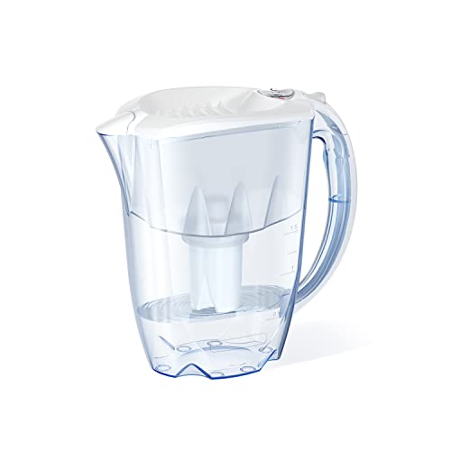 AQUAPHOR 7 Cup Ideal Water Filter Pitcher with 1 x B15 Filter | Reduces Chlorine & Heavy Metals | Fast Flow Water Filtration | BPA-Free & Dishwasher Safe | Improved & Filtered Water | White