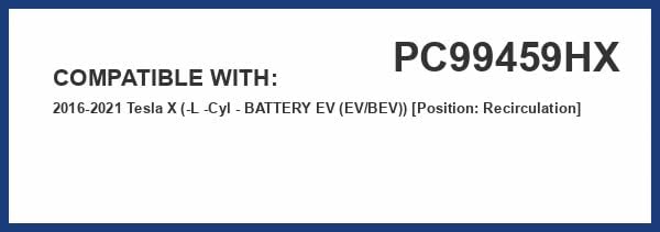PureFlow HEPA Cabin Air Filter PC99459HX | Fits 2016-2021 Tesla X, Recirculation