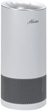 Hunter HP450UV Round Air Purifiers for Home, True HEPA Air Purifier Tower for Pets, Odors, Allergens, Smoke, Dust, VOC's. HEPA Air Purifiers for Bedroom and Small Room. White