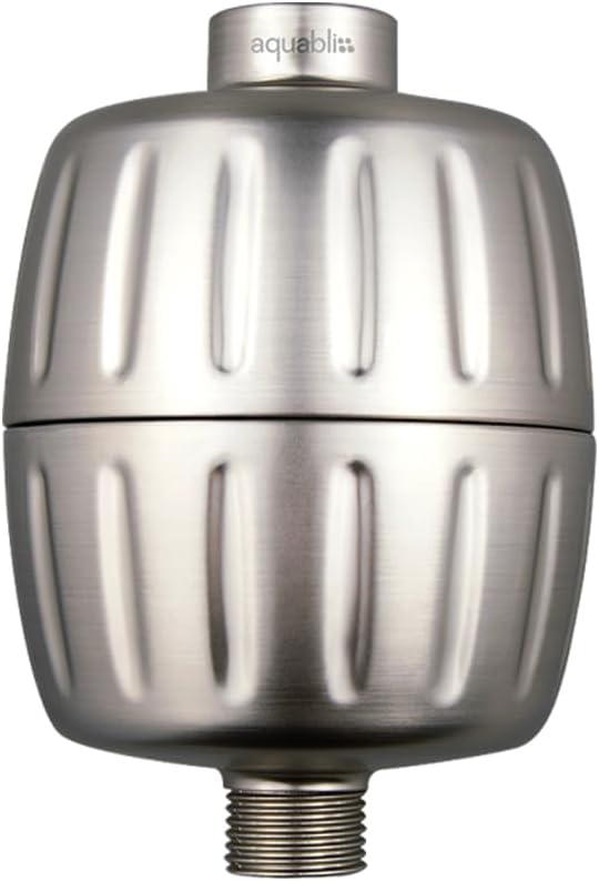 AquaBliss Heavy Duty Shower Filter – Latest Superior Advanced 30x Filtration - Universal Multi-Stage Shower Head Filter Reduces Chemicals, Chlorine & Odors - Brushed Nickel (SF500)