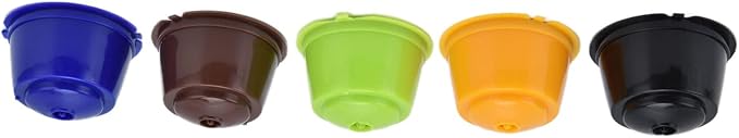 Reusable Coffee Pod Refillable Coffee Capsule 5Pcs Set with Spoon for Machines BPA Free ABS Stainless Steel Filter 50ml Capacity