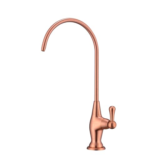 Sink Drinking Water Faucet, Sink Water Filter System, Suitable for Most Reverse Osmosis or Water Filtration Systems, Stainless Steel Reverse Osmosis Faucet for Kitchen Bar, Red Copper