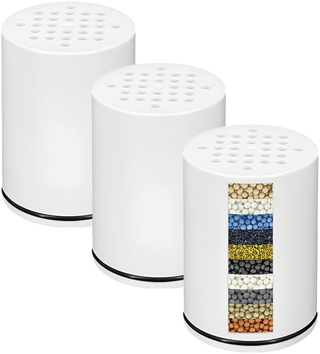 Replacement Shower Filter Cartridge Compatible with Kitsch Filtered Shower Head,Water Softener Filter for Hard Water Reduce Chlorine and Harmful Substances (3)