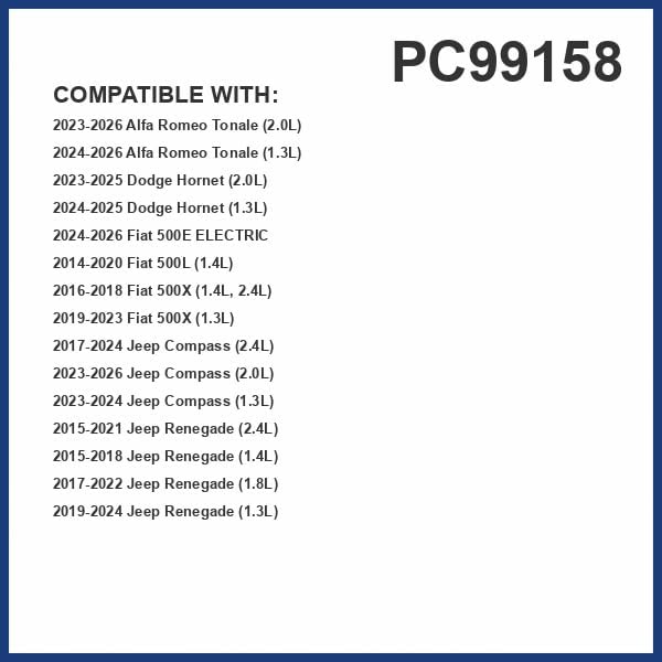 PG Cabin Air Filter PC99158 | Fits 2017-2024 Jeep Compass, 2024-2025 Dodge Hornet, 2024-2025 Alfa Romeo Tonale, 2024-2025 Fiat 500E, 2015-2021 Jeep Renegade, 2016-2018 Fiat 500X