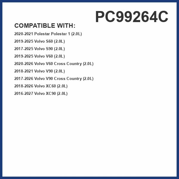 PG Cabin Air Filter PC99264C | Fits 2016-2025 Volvo XC90, 2018-2025 XC60, 2019-2025 S60, 2017-2025 S90, 2020-2025 V60 Cross Country, 2017-2025 V90 Cross Country, 2019-2025 V60