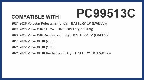 PG Cabin Air Filter PC99513C | Fits 2019-2025 Volvo XC40, 2021-2025 Polestar Polestar 2, 2021-2024 Volvo XC40 Recharge, 2022-2024 C40 Recharge, 2025 EX40, EC40, 2022-2023 C40