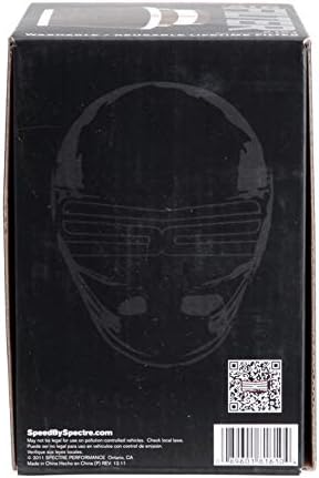 Spectre Universal Clamp-On Air Filter: High Performance, Washable Filter: Round Reverse Tapered; 3 in/3.5 in/4 in Flange ID; 2.625 in (67 mm) Height; 6 in (152 mm) Base; 4.75 in Top, SPE-8161, Black