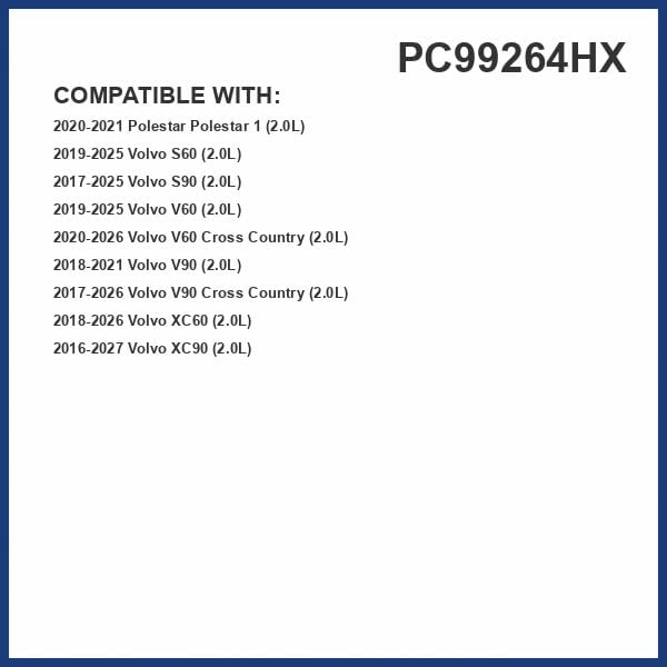 PureFlow HEPA Cabin Air Filter PC99264HX | Fits 2016-2025 Volvo XC90, 2018-2025 XC60, 2019-2025 S60, 2017-2025 S90, 2020-2025 V60 Cross Country, 2017-2025 V90 Cross Country, 2019-2025 V60