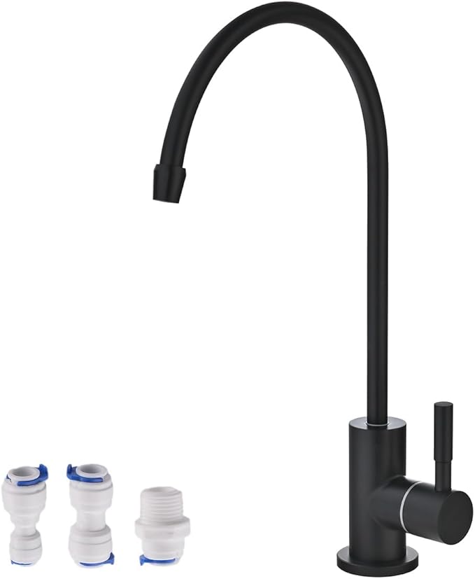 Havin Black Bar Sink Faucet, RO Water Filter Faucet,Drinking Water Faucet fits Most Water Filtration System, Kitchen Reverse Osmosis Faucet, Stainless Steel Filter Tap, Beverage Faucet for Bar Sink