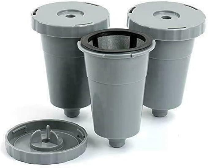 K-Cup Coffee Filter for Keurig | BPA-Free Reusable Capsules Filter Cup | Eco Friendly Brew Coffee/Tea Dishwasher safe Mesh Pods | Refillable Holder Fits B30 B40 B50 B60 B70-3 Pack
