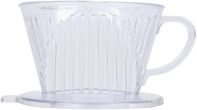 Transparent ABS Reusable Cone Coffee Filter with Large Handgrip Dripper Cup for Pour Over Brewing, Dishwasher Safe