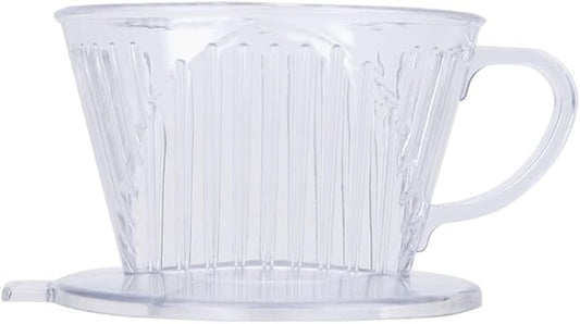 Transparent ABS Reusable Cone Coffee Filter with Large Handgrip Dripper Cup for Pour Over Brewing, Dishwasher Safe