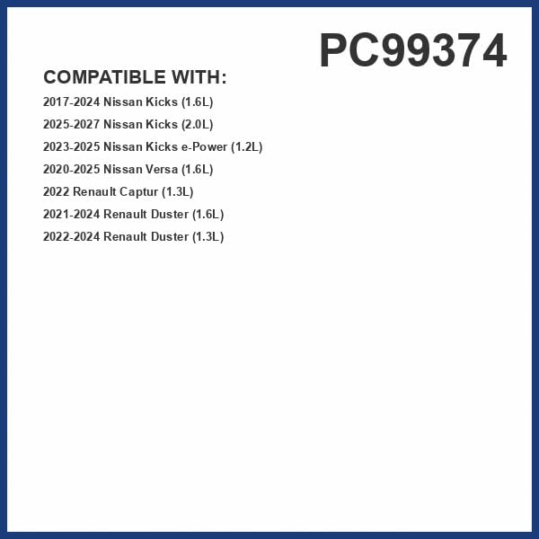 PG Cabin Air Filter PC99374 | Fits 2017-2024 Nissan Kicks, 2020-2025 Versa, 2021-2024 Renault Duster, 2020-2024 Nissan V-Drive, 2025 Kicks Play, 2023 Kicks e-Power, 2022 Renault Captur