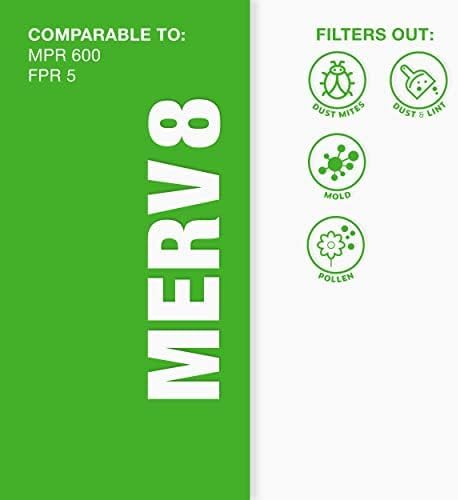 Aerostar 16x20x2 MERV 8 Air Filter, 4 Pack Set of HVAC Furnace Filters, Electrostatic MPR 600 & FPR 5 (Actual Size: 15 1/2 x 19 1/2 x 1 3/4 inches)