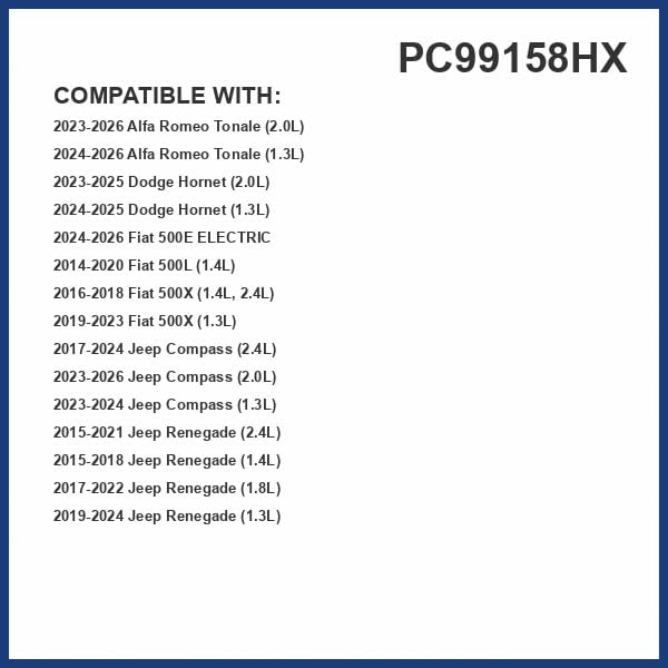 PureFlow HEPA Cabin Air Filter PC99158HX | Fits 2017-2024 Jeep Compass, 2024-2025 Dodge Hornet, 2024-2025 Alfa Romeo Tonale, 2024-2025 Fiat 500E, 2015-2021 Jeep Renegade