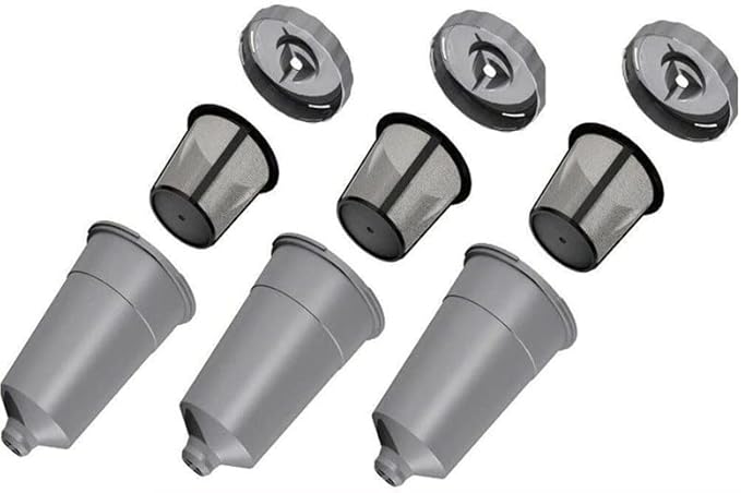K-Cup Coffee Filter for Keurig | BPA-Free Reusable Capsules Filter Cup | Eco Friendly Brew Coffee/Tea Dishwasher safe Mesh Pods | Refillable Holder Fits B30 B40 B50 B60 B70-3 Pack