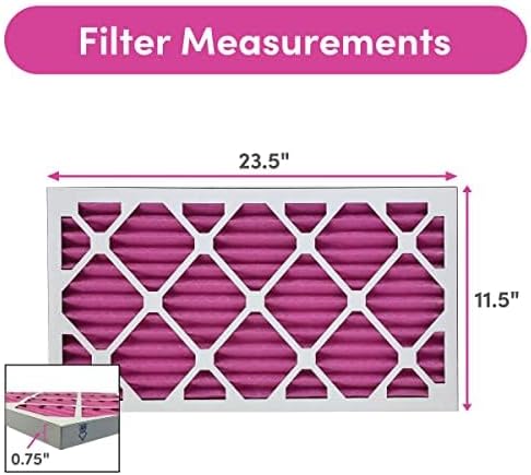 Colorfil 12x24x1 Air Filter (6-Pack) | Made in the USA | Color Changing | Remove Cat and Dog Odor | MERV 8 for Pet Hair Dander and Dust | 11.5"x23.5"x0.75" Exact Size