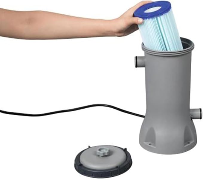 Bestway 530 GPH Filter Pump for Above Ground Swimming Pool with Type III-A/C Cartridge