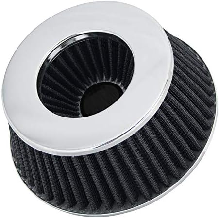 Spectre Universal Clamp-On Air Filter: High Performance, Washable Filter: Round Reverse Tapered; 3 in/3.5 in/4 in Flange ID; 2.625 in (67 mm) Height; 6 in (152 mm) Base; 4.75 in Top, SPE-8161, Black