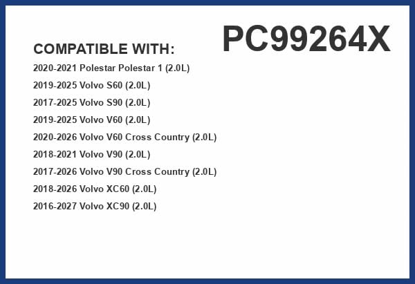 PureFlow Cabin Air Filter PC99264X | Fits 2018-2025 XC60, 2019-2025 S60, 2017-2025 S90, 2020-2025 V60 Cross Country, 2017-2025 V90 Cross Country