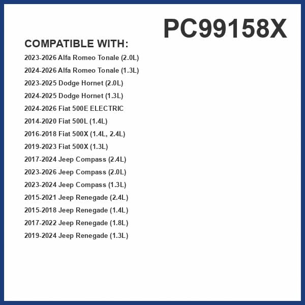 PureFlow Cabin Air Filter PC99158X | Fits 2017-2024 Jeep Compass, 2024-2025 Dodge Hornet, 2024-2025 Alfa Romeo Tonale, 2024-2025 Fiat 500E, 2015-2021 Jeep Renegade