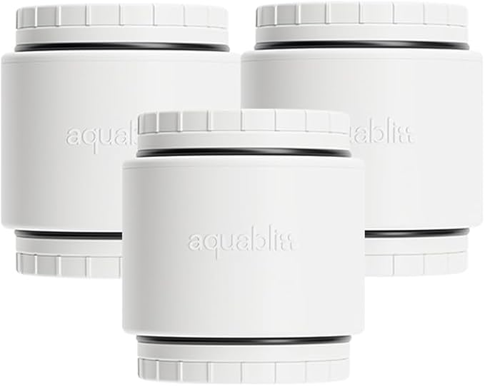 AquaBliss HD Revitalizing Shower Filter Replacement Cartridge For SF400 & SF500-2x Vitamin C + Minerals for Silky Hair, Glowing Skin, Strong Nails. 3-Pack (SFC400)