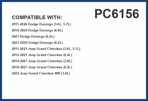PG Cabin Air Filter PC6156 | Fits 2011-2025 Dodge Durango, 2011-2021 Jeep Grand Cherokee, 2022 Grand Cherokee WK