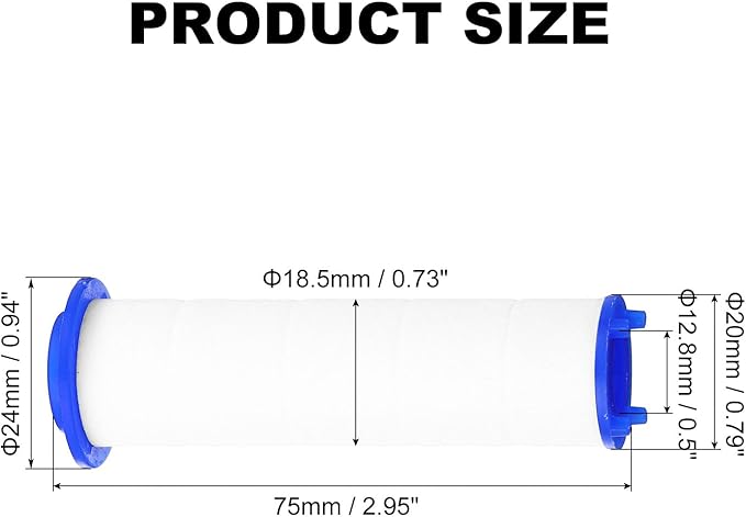 uxcell 12 Pcs Shower Head Filter 3 Inch PP Cotton Filter Cartridge Replacement High-Pressure Handheld Fan Shower Jet Sets