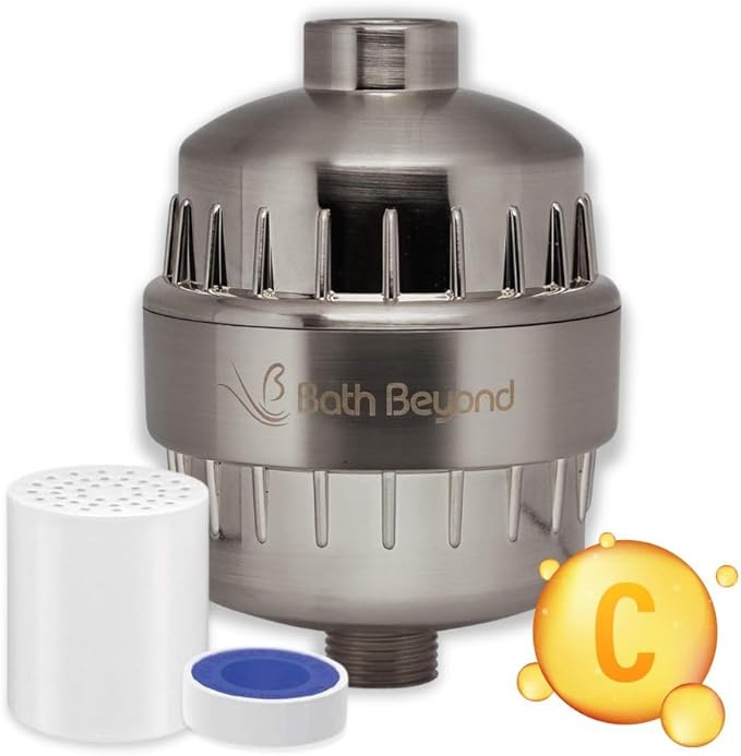 Shower Filter Vitamin C 15 Stage High Output Water Filter With cartridge for Hard Water - Shower Head Filter Removes Chlorine Fluoride and Improves The Condition of Your Skin, Hair