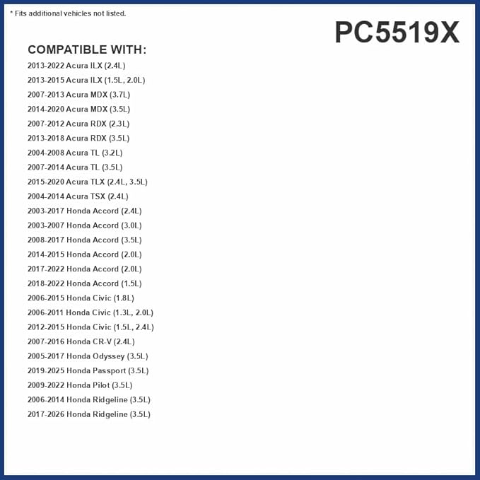 Pureflow Cabin Air Filter PC5519X | Fits 2006-2025 Honda Ridgeline, 2019-2025 Passport, 2003-2017 Accord, 2007-2016 CR-V, 2006-2015 Civic, 2009-2022 Pilot, 2005-2017 Odyssey