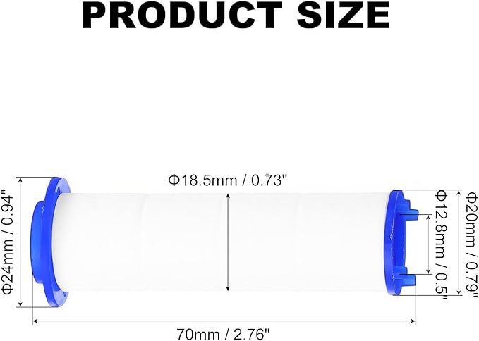 uxcell 12 Pcs Shower Head Filter 2.8 Inch PP Cotton Filter Cartridge Replacement High-Pressure Handheld Fan Shower Jet Sets